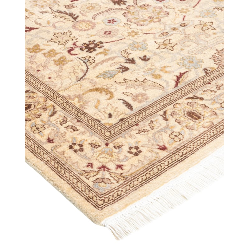 Overton Hand Knotted Wool Vintage Inspired Traditional Mogul Ivory Area Rug - 3 x 5