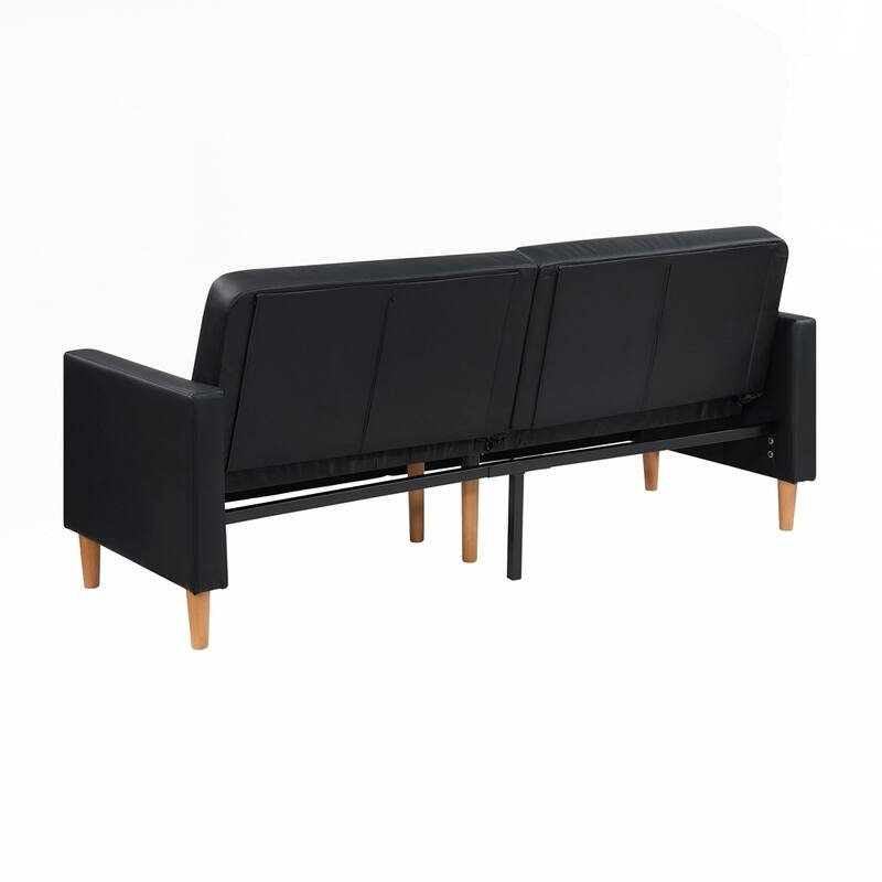 Faux Leather Upholstery Comfort Sleeper Sofa Modern Furniture Durable Plywood Frame Elegant Lounger - 2 Seat
