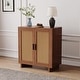 preview thumbnail 15 of 26, Wood Accent Cabinet Sideboard Buffet with Rattan Doors