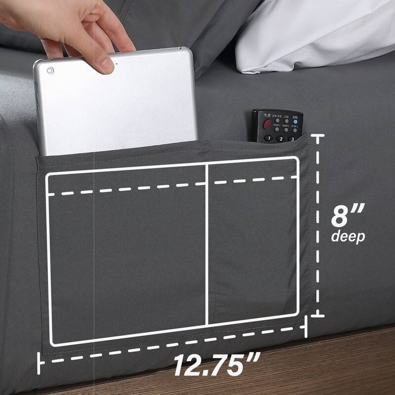 Home Essential Soft Microfiber Smart Sheet Storage Pocket Bedding Sheet Set