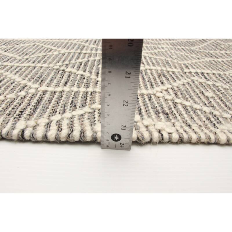 ECARPETGALLERY Braid weave Sienna Grey Wool Rug - 4'11 x 7'11