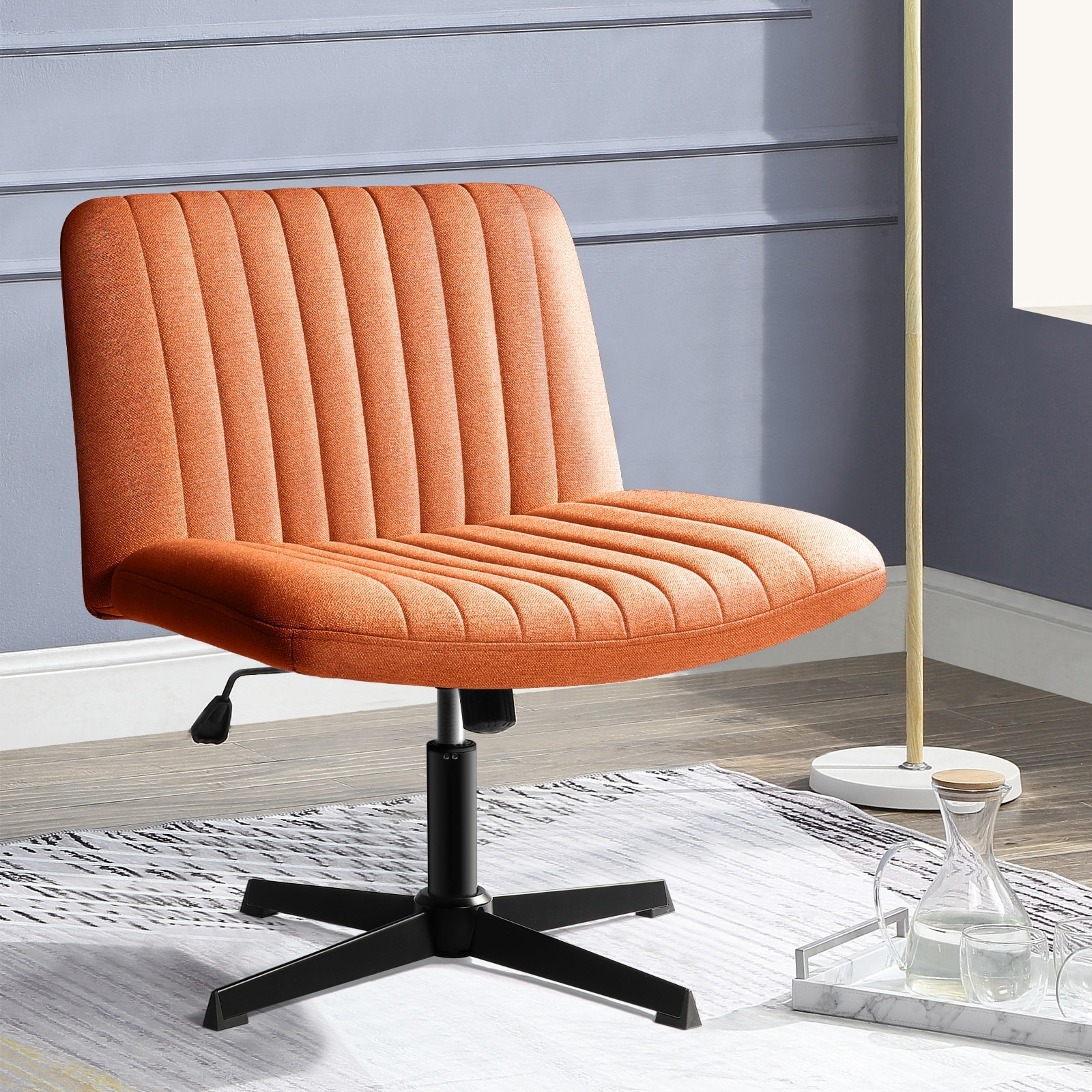 Orange desk chair no wheels new arrivals