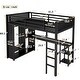 preview thumbnail 6 of 4, Twin XL Size Metal Loft Bed with Built-in Wardrobe, Desk and Storage Shelves