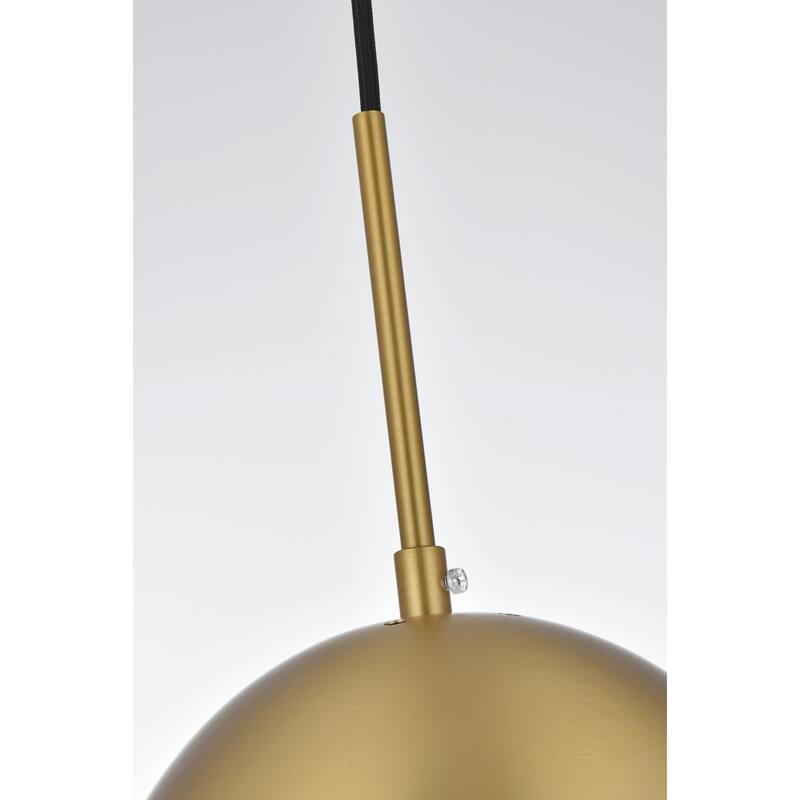 1-light Mid-century Adjustable Pendant with 8-inch Glass Orb Shade