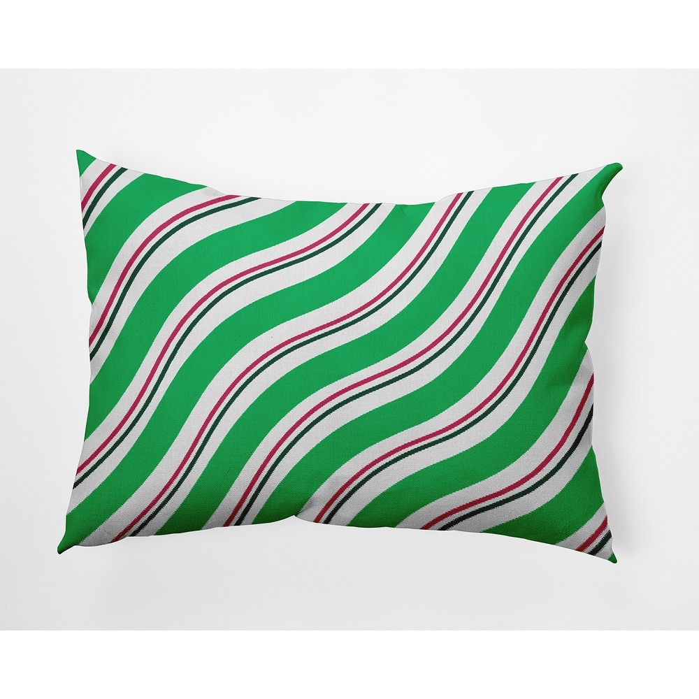 Candy Stripes Christmas Indoor/Outdoor Throw Pillow