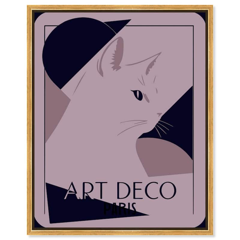Cat Deco Canvas by Art Remedy - Gold - 20" x 24"
