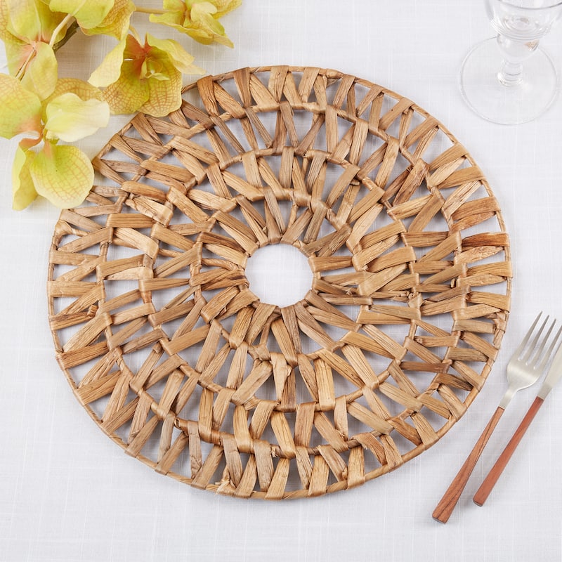 Woven Water Hyacinth Design Table Mats (Set of 4) - 15"