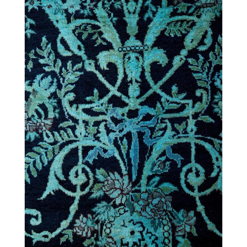 Fine Vibrance, One-of-a-Kind Hand-Knotted Area Rug - Black, 2' 7" x 9' 2" - 2' 7" x 9' 2"