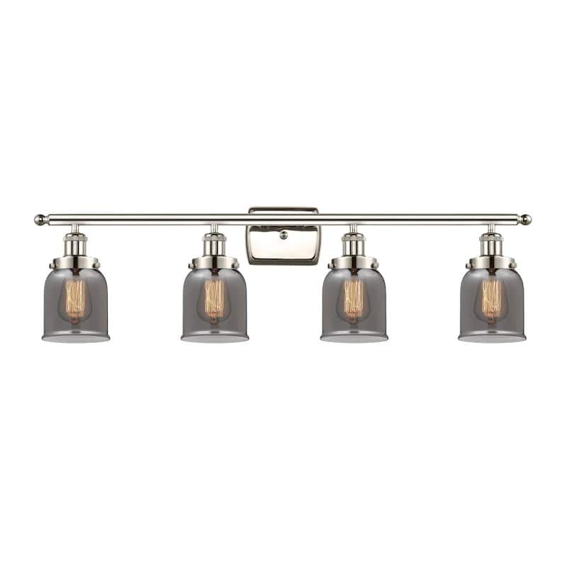 Innovations Lighting Ballston Urban Bell - 4 Light 36" Bath Vanity Light - Polished Nickel/Light Smoke