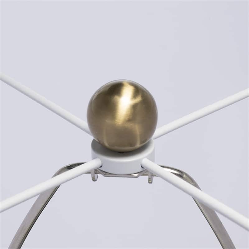 D14x26.3" White and Gold Three Tiered Round Table Lamp with Drum Shade