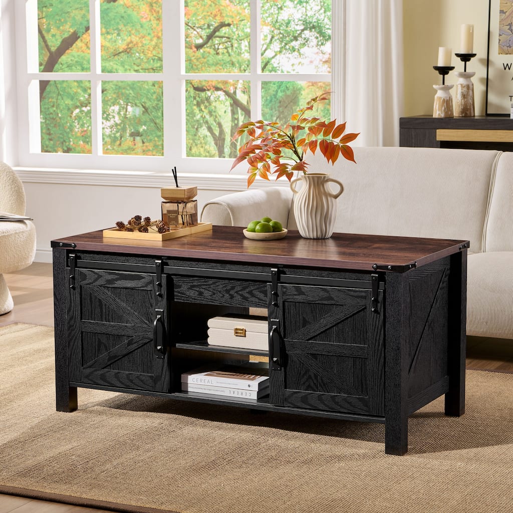 Farmhouse Lift Top Coffee Table, Rustic Center Table, Lifting Tabletop
