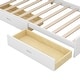 preview thumbnail 9 of 7, Twin Size Platform Bed with Storage Headboard, Pine Wooden Bed with Shelves, Storage Bed with 2 Drawers, Modern White