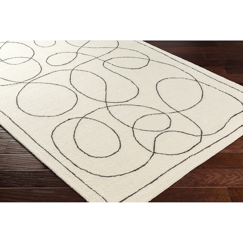 Davallia Handmade Modern Contours Wool Area Rug