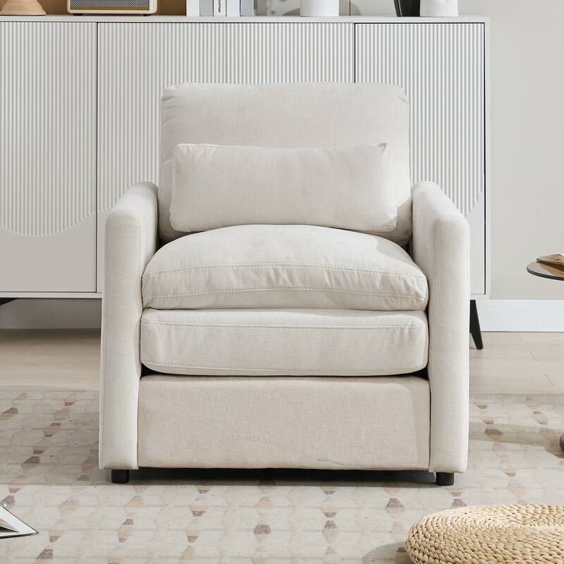 Living Room Cloud Plush Upholstered Sofa with Double Cushion