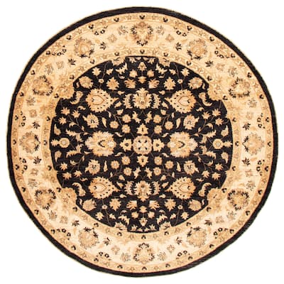 ECARPETGALLERY Hand-knotted Chobi Twisted Black Wool Rug - 9'0 x 9'0