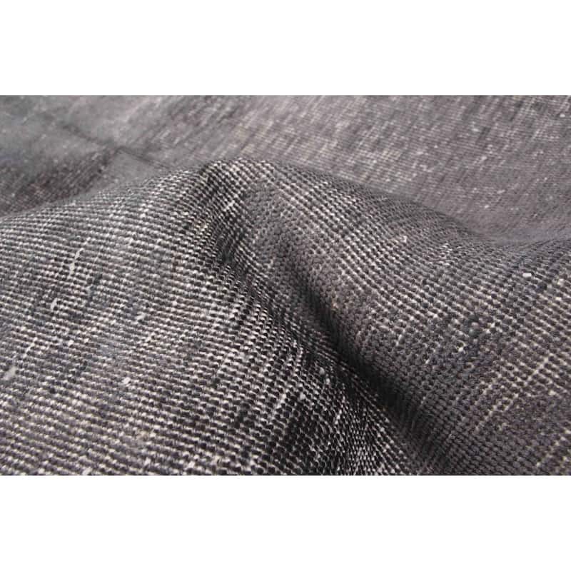 ECARPETGALLERY Hand-knotted Color Transition Dark Grey Wool Rug - 2'6 x 13'11