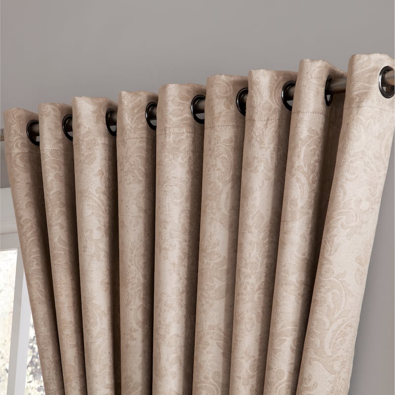 Gracewood Hollow Plakalo Embossed Thermal-weaved Blackout Grommet Drapery Curtains
