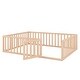 preview thumbnail 20 of 26, Queen Size Quality Solid Pine Wood Bed Frame Floor Bed with Door and Fence,Easy to Assemble