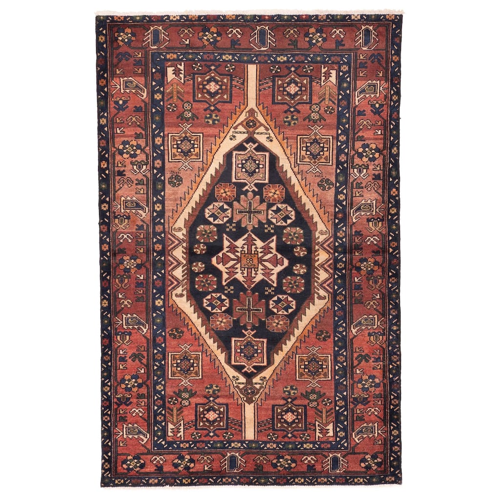 ECARPETGALLERY Hand-knotted Andelz Dark Red Wool Rug - 4'1 x 6'4