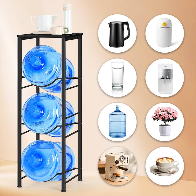 Water Bottle Holder Organizer 5 Gallon Water Jug Holder with Shelves