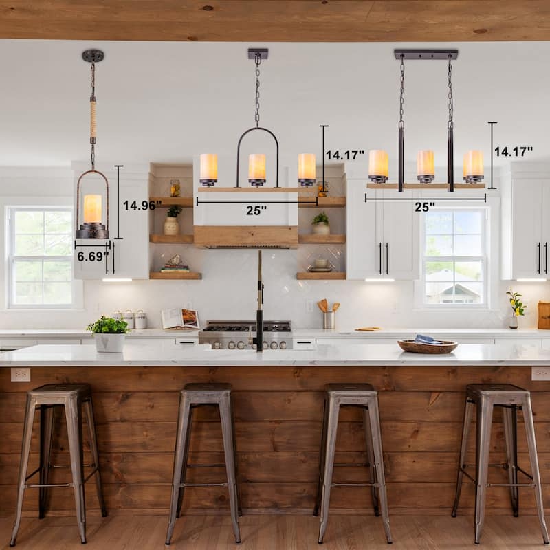 Retro Industrial Iron Pendant with Alabaster Candle Shade