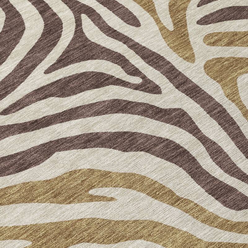 Machine Washable Indoor/ Outdoor Modern Prints Chantille Rug