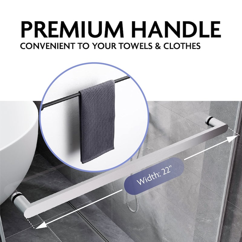 SP Series 62" - 66" W x 77" H Contemporary Frameless Double Sliding Shower Door with 3/8" Clear Tempered Glass