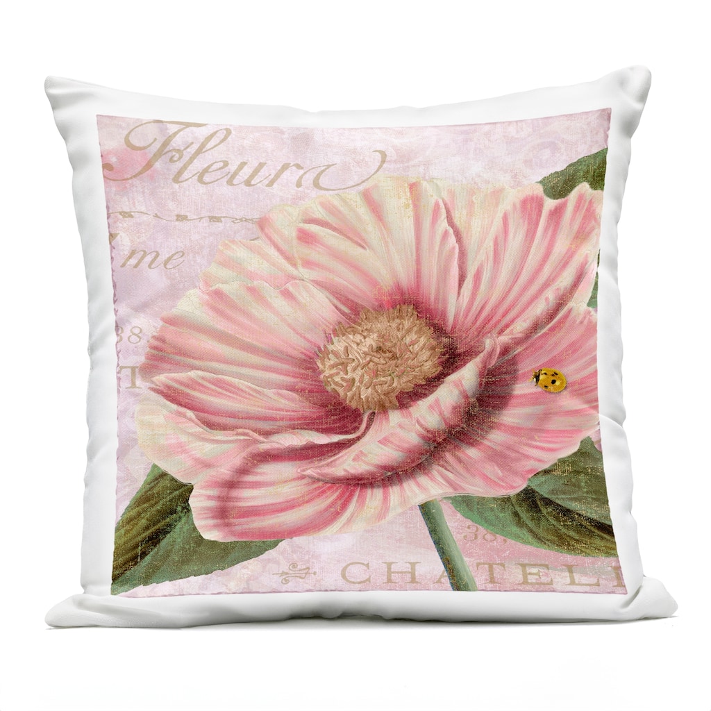 Stupell French Flower & Ladybug Printed Outdoor Throw Pillow Design by Sasha