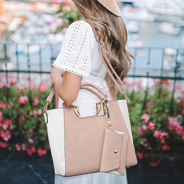 Dasein Fashion Large Tote Handbag with Wristlet. Opens flyout.