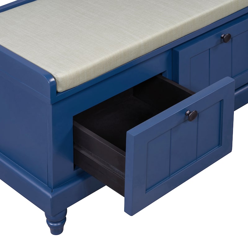 Shoe Bench with Lift Top Cushion Seat & Hidden Space, Entryway Shoe Storage Bench with 3 Drawers, Bedroom End of Bed Bench