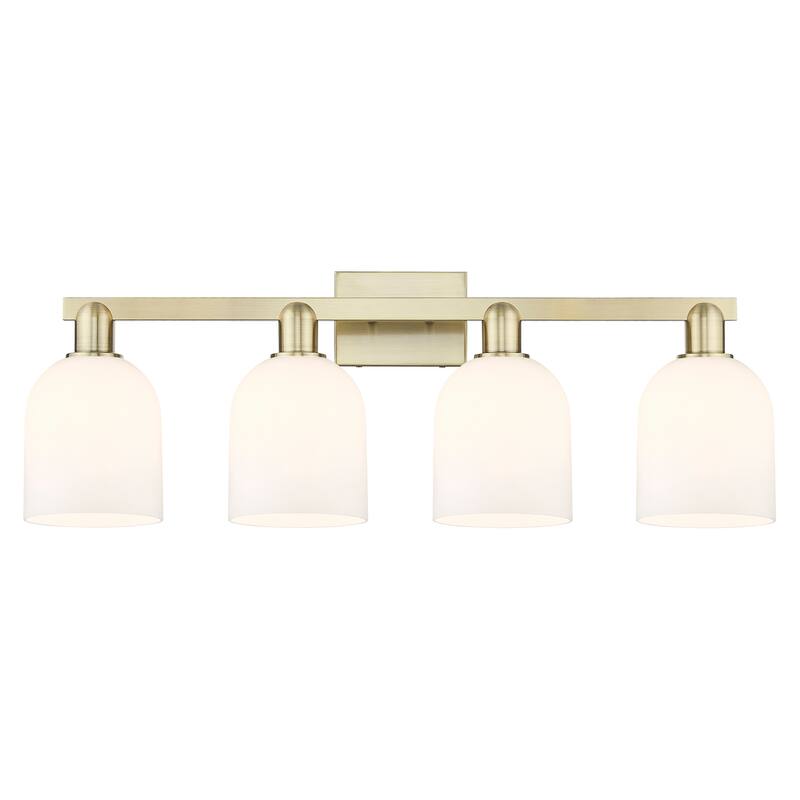 Innovations Lighting Endless Possibilities Arcadia - Bella - 4 Light 33" Bath Vanity Light - Antique Brass/White