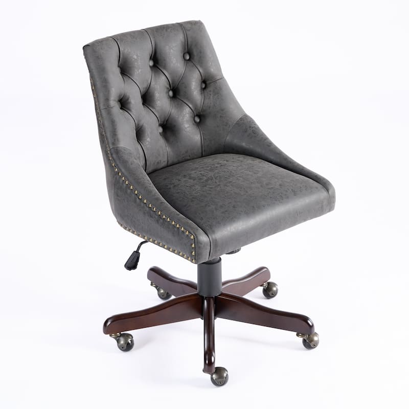 Sheepskin Home Office Chair with Lift, Swivel and Recline Functions