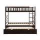 preview thumbnail 6 of 7, Brown Pine Wood Twin Bunk Beds, Movable Trundle, Guardrails, Ladder, Versatile 2-in-1 Design