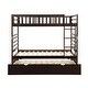 preview thumbnail 6 of 7, Brown Pine Wood Twin Bunk Beds with Trundle