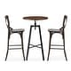 preview thumbnail 42 of 60, Glitzhome Industrial Modern Adjustable Bar Table Rustic Steel 3-Piece Pub Sets