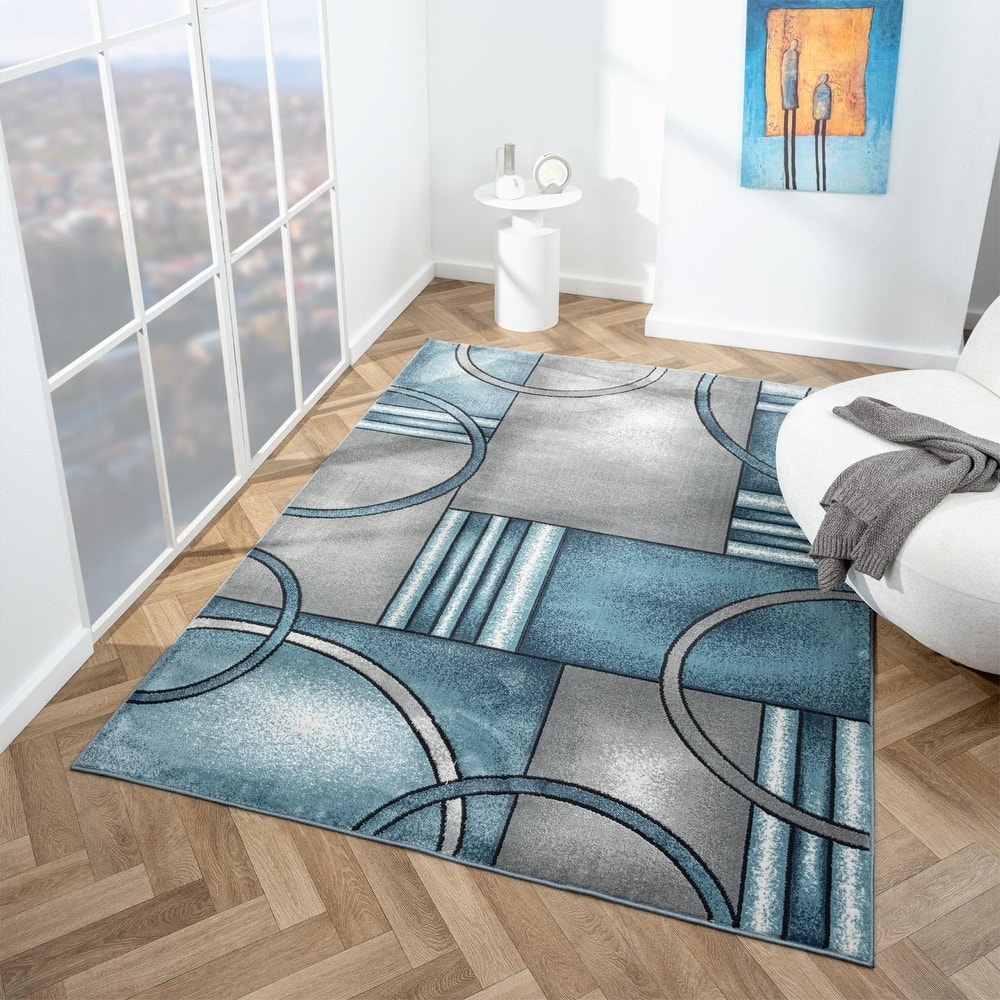 Luxe Weavers Art Deco Geometric Area Rug, Non-Shedding Carpet