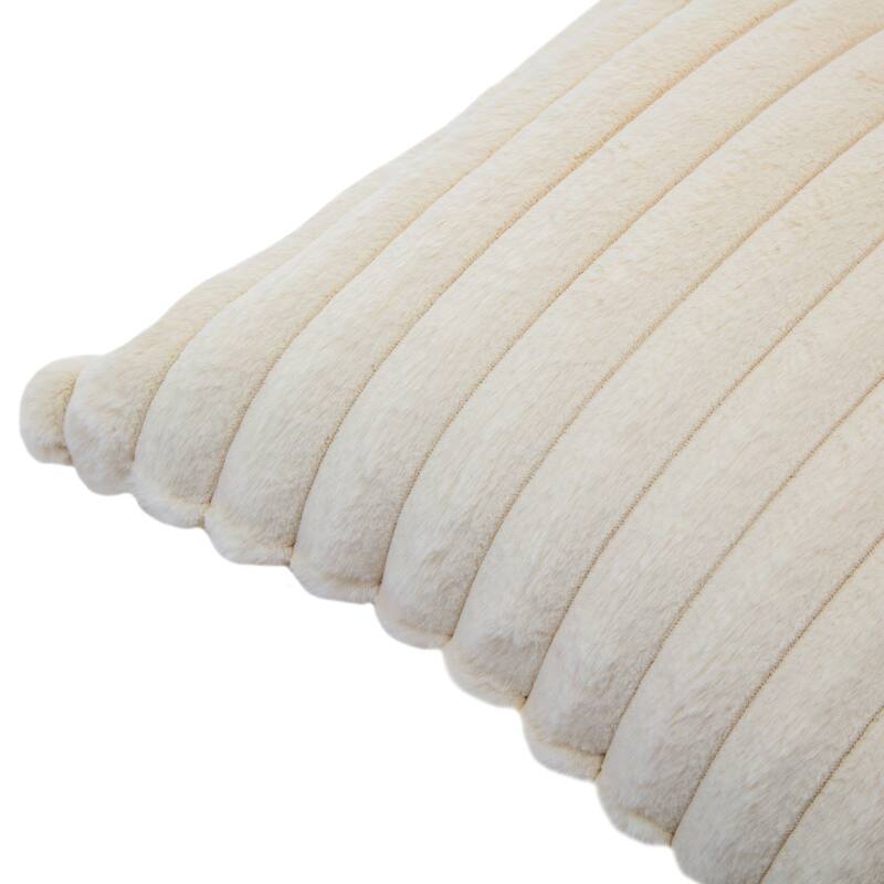 Faux Fur Decorative Throw Pillows for Couch & Bed (Set of 2)