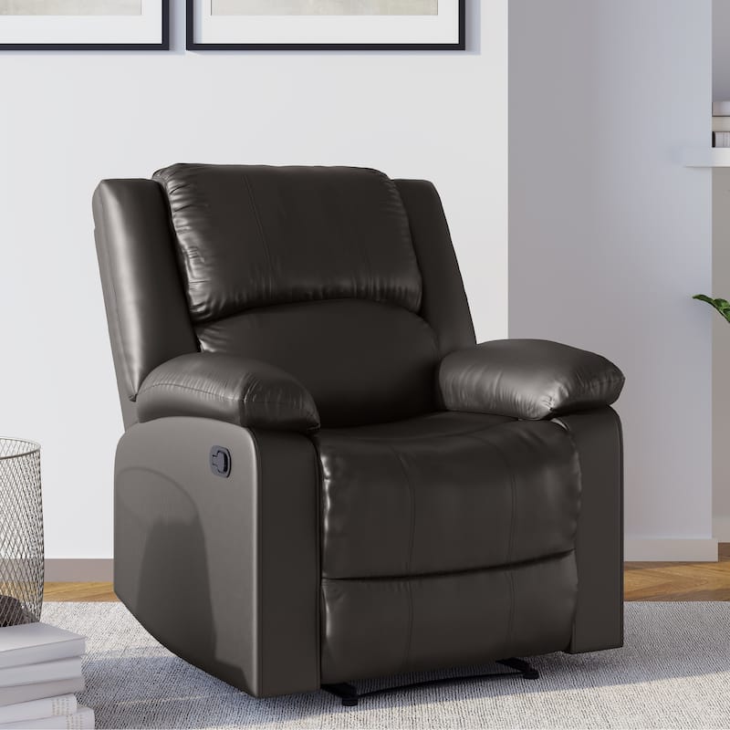 Relax A Lounger® Porter Faux Leather Manual Recliner by iLounge - Java