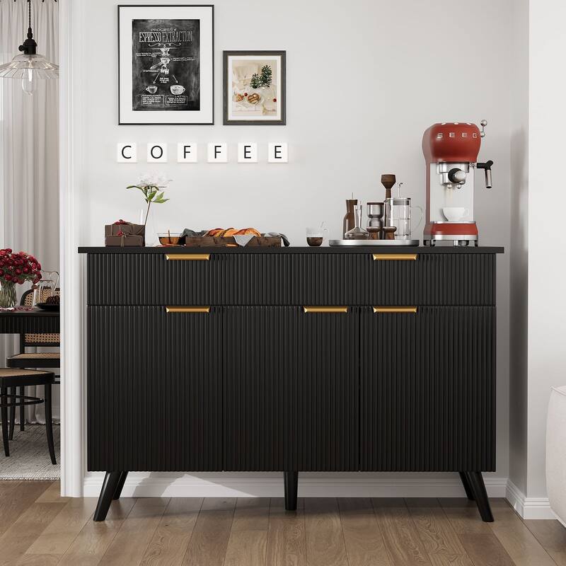 Gymojoy Sideboard Buffet Cabinet Storage, Modern Buffet with 3 Doors & 2 Drawers, Adjustable Shelves for Kitchen, Living Room