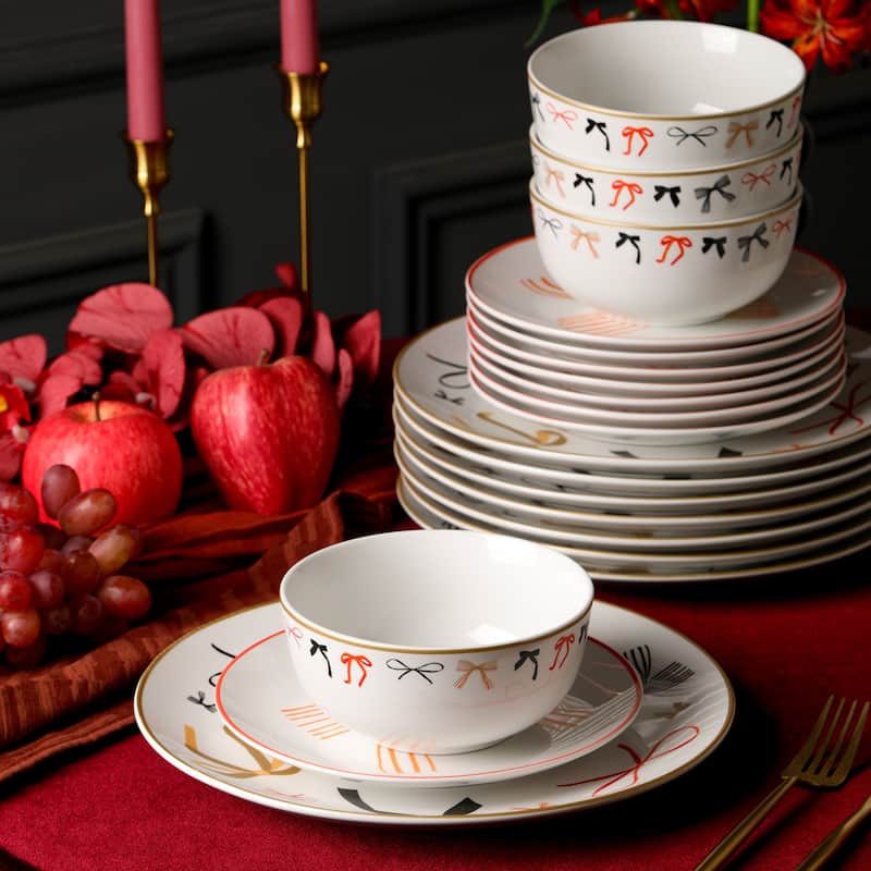 Stone Lain Rosie Porcelain Dinnerware Set - 12 Piece - Multicolored