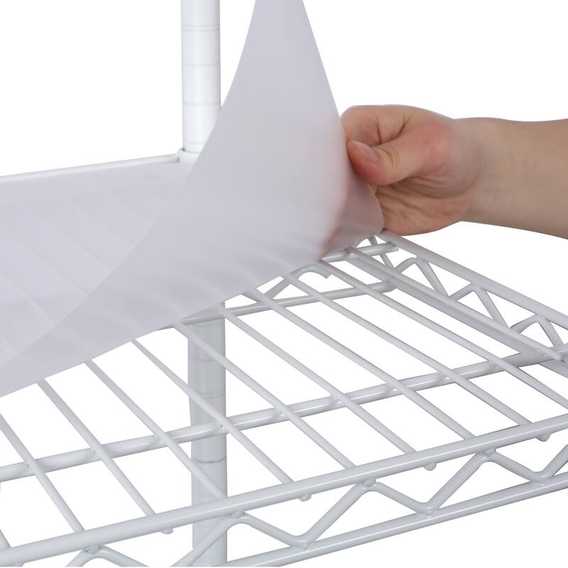 2450lbs Heavy Duty Adjustable Storage Rack with Wheels & Shelf Liners