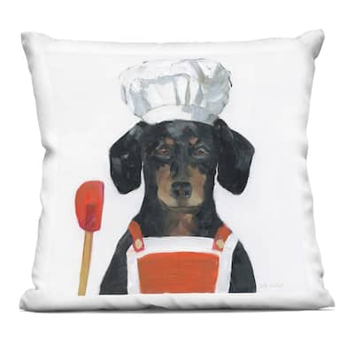 Stupell Kitchen Chef Dog Decorative Printed Throw Pillow Design by Sally Swatland