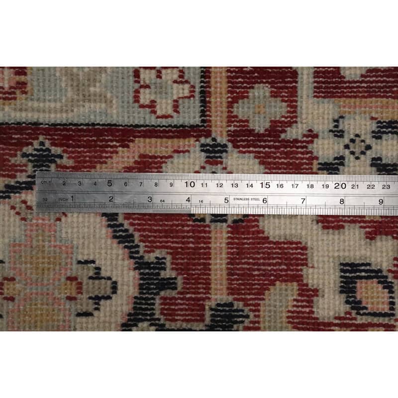 Hand Knotted Oriental 100% Wool Carpet Traditional Medallion Beige & Ivories Heriz (serapi) Area Rug - 9' 0'' X 6' 2''