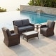 preview thumbnail 4 of 24, 5-Piece Outdoor Rattan Seating Set with Swivel Chairs & Coffee Table