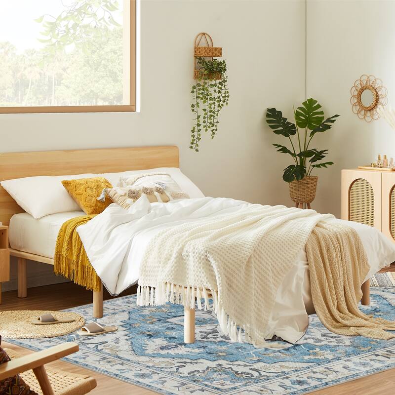 Washable Non-Slip Area Rug,Stain Resistant Low-Pile Carpet,8X10 - 8' X 10'
