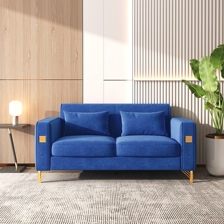 Modern Small Loveseat Upholstered 2 Seater Sofa Couch for Living Room ...