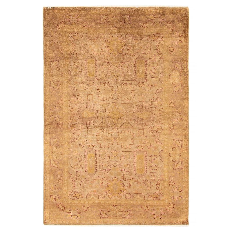 ECARPETGALLERY Hand-knotted Vibrance Brown Wool Rug - 4'0 x 6'0 - Brown - 4'0 x 6'0