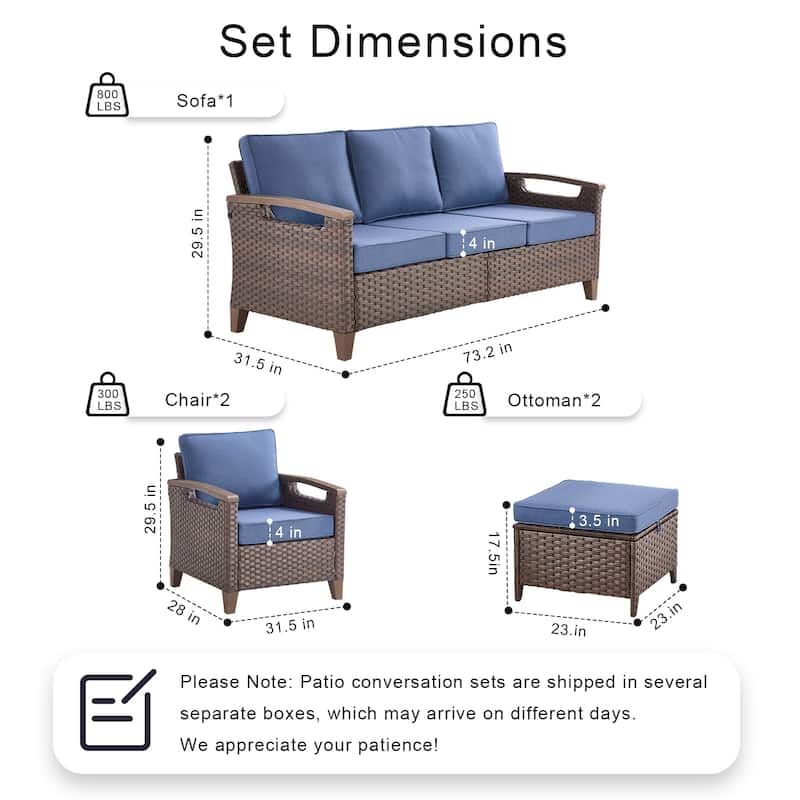 Pocassy Outdoor Club Chair with Cushion Set