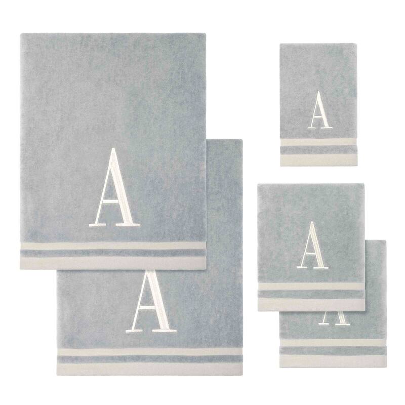 Avanti Linens GRY/IVR Monogram 5-Piece Towel Set