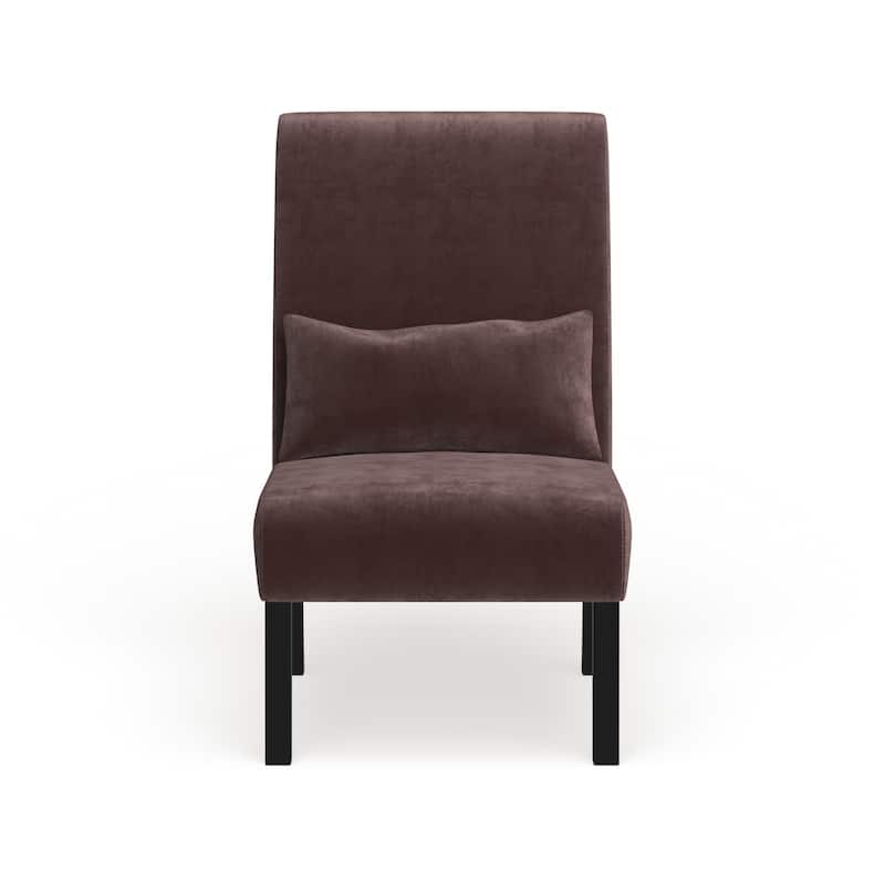 Porch & Den Vista Armless Chenille Accent Chair w/ Kidney Pillow